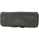【在庫一掃】 グッチ GUCCI ロゴ ネクタイケース ラウンドジップ レザー グレー 268116 メンズ 【中古】