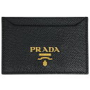 【ラッピング可】【在庫一掃】 プラダ PRADA ロゴ カードケース パスケース サフィアーノレザー ネロ(ブラック) 1MC208 レディース 【中古】
