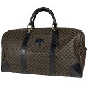 【在庫一掃】 セリーヌ CELINE マカダム柄 ボストンバッグ ハンドバッグ ボストンバッグ コーティングキャンバス ブラック ブラウン レディース 【中古】