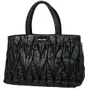 ミュウ ミュウ Miu Miu マテラッセ ハンドバッグ 2WAY ショルダーバッグ ハンドバッグ レザー ブラック レディース 【中古】