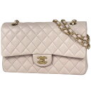シャネル CHANEL マトラッセ Wフラップ チェーン ショルダーバッグ ココマーク ショルダーバッグ レザー ライトピンク レディース 【中古】