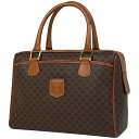 セリーヌ CELINE マカダム柄 ハンドバッグ ミニボストン 手提げ ハンドバッグ コーティングキャンバス ブラウン レディース 【中古】