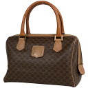 セリーヌ CELINE マカダム柄 ハンドバッグ ミニボストン コーティングキャンバス ブラウン レディース 【中古】