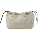エルメス HERMES フールビ 25 バッグインバッグ 化粧ポーチ トワルシェブロン ナチュラル ブラウン レディース 【中古】