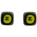 【最終値引き】 シャネル CHANEL ココマーク イヤリング スクエア 四角 イヤリング プラスチック グリーン ブラック レディース 【中古】 msp29
