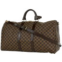 ルイ・ヴィトン Louis Vuitton キーポルバンドリエール 55 旅行 出張 ボストンバッグ ダミエ ブラウン N41414 レディース 【中古】 ms...