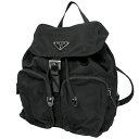 プラダ PRADA ロゴプレート リュックサック バックパック デイパック リュック ナイロン ネロ(ブラック) B5885 レディース 【中古】