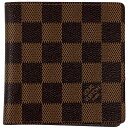 【ラッピング可】ルイ・ヴィトン Louis Vuitton ポルト ビエ 6 カルト クレディ 札入れ 二つ折り財布 ダミエ ブラウン N61666 レディース 【中古】