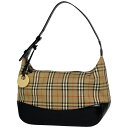 バーバリー BURBERRY ロゴ ショルダーバッグ チェック柄 ワンショルダー ショルダーバッグ キャンバス ベージュ ブラック レディース 【中古】(4)