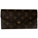 【ラッピング可】ルイ・ヴィトン Louis Vuitton ポルトフォイユ サラ 札入れ 小銭入れ 長財布 モノグラム ブラウン フューシャ(ボルドー) M62...