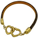 【ラッピング可】ルイ・ヴィトン Louis Vuitton ブラスレ セイ イエス ハートモチーフ 腕輪 バングル モノグラム GP ブラウン ゴールド レディ...