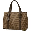 フェンディ FENDI ズッキーノ柄 トートバッグ ハンドバッグ トートバッグ コーティングキャンバス ブラウン 8BH237 レディース 【中古】(4)