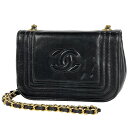 シャネル CHANEL ココマーク チェーン ショルダーバッグ プッシュロック ショルダーバッグ レザー ブラック レディース 【中古】 msp29(4)