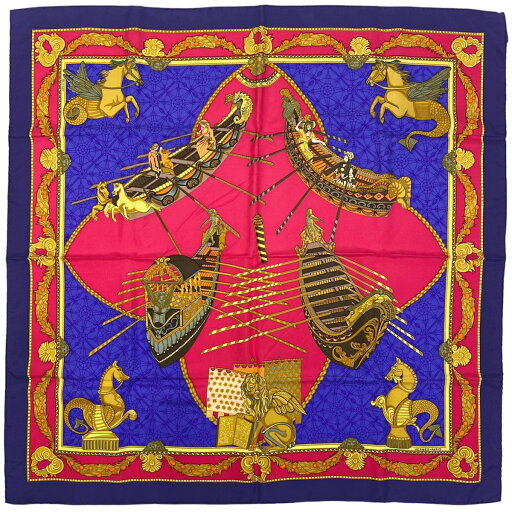 【ラッピング可】エルメス HERMES カレ 90 Les Bissone de Venise ヴェニスの船祭り スカーフ シルク ブルー マルチカラー レディース 【中古】 【ラッピング可】エルメス HERMES カレ 90 Les Bissone de Venise ヴェニスの船祭り スカーフ シルク ブルー マルチカラー レディース 【中古】