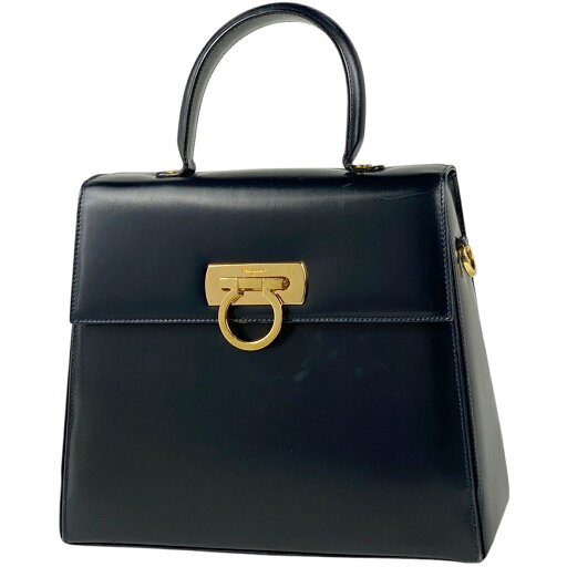サルヴァトーレフェラガモ Salvatore Ferragamo ガンチーニ ハンドバッグ 2WAY ショルダーバッグ ハンドバッグ レザー ネイビー 0536 レディース 【中古】 サルヴァトーレフェラガモ Salvatore Ferragamo ガンチーニ ハンドバッグ 2WAY ショルダーバッグ ハンドバッグ レザー ネイビー 0536 レディース 【中古】
