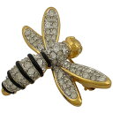 【ラッピング可】スワロフスキー SWAROVSKI ハチモチーフ ブローチ 蜂 ブローチ クリスタル GP シルバー ゴールド レディース 【中古】(4)