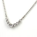 【ラッピング可】 メレダイヤ デザインネックレス プラチナ ペンダント ネックレス Pt850 ダイヤモンド レディース 【中古】(4)