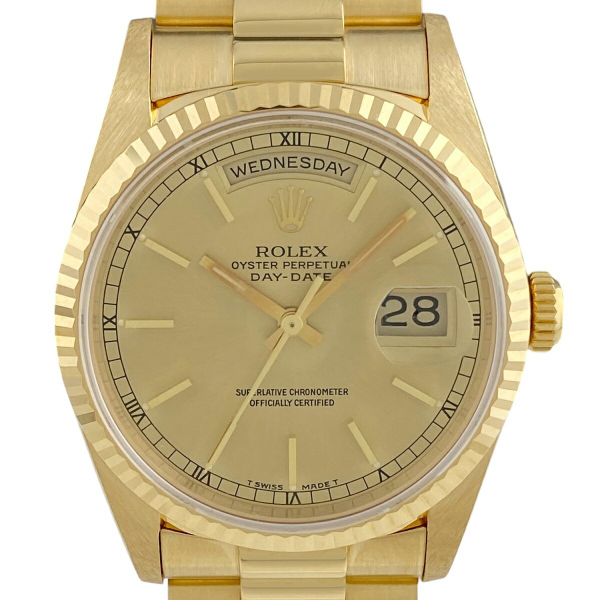 【OH済】ロレックス ROLEX デイデイト 18238 腕時計 YG 自動巻き シャンパンゴールド メンズ 【中古】