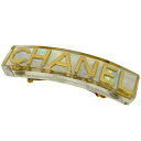 【最終値引き】 シャネル CHANEL ロゴ バレッタ 髪留め 髪飾り バレッタ プラスチック GP ゴールド レディース 【中古】 msp29