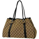 グッチ GUCCI GG柄 トートバッグ 肩掛け ショルダーバッグ ハンドバッグ GGツインズ トートバッグ GGキャンバス ブラウン ブラック 232957 レディース 【中古】