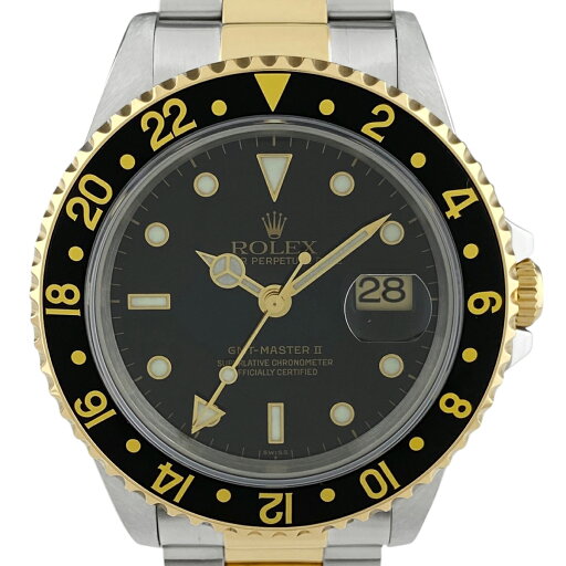 【OH済】【保証書】ロレックス ROLEX GMTマスター2 16713 腕時計 SS YG 自動巻き ブラック メンズ 【中古】 【OH済】【保証書】ロレックス ROLEX GMTマスター2 16713 腕時計 SS YG 自動巻き ブラック メンズ 【中古】