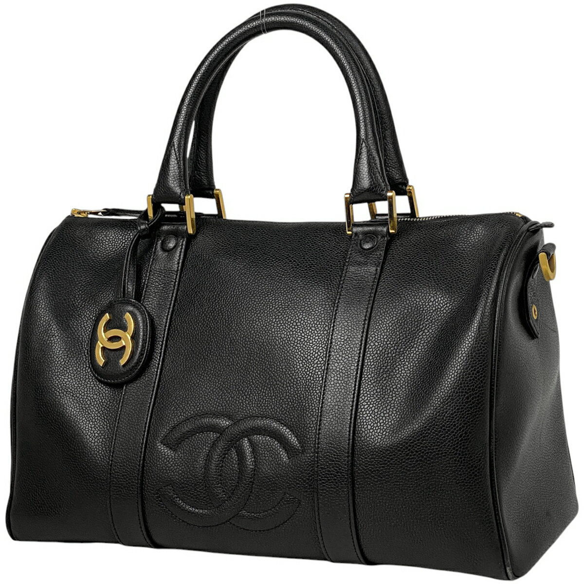 シャネル CHANEL ココマーク ハンドバッグ ボストンバッグ ハンドバッグ レザー ブラック レディース 【中古】のサムネイル