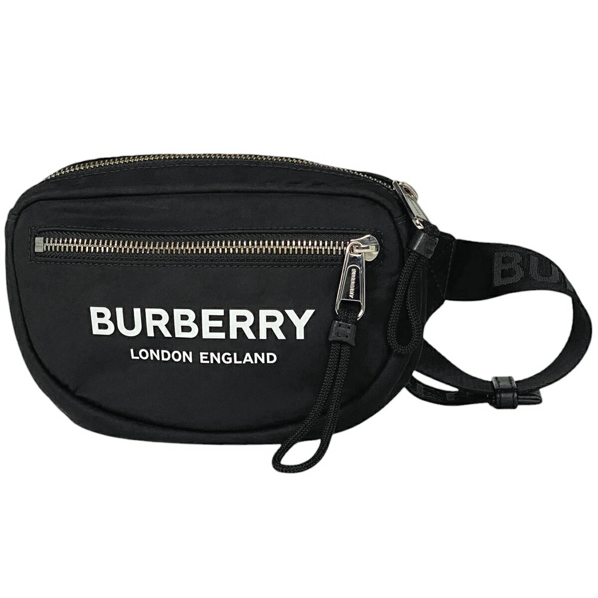 バーバリー BURBERRY ロゴ ウエストバッグ ウエストポーチ ナイロン ブラック レディース 【中古】