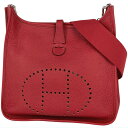 エルメス HERMES エヴリン 3 GM パンチング Hロゴ ショルダーバッグ トリヨンクレマンス ルージュガランス □I レディース 【中古】