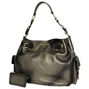 プラダ PRADA ロゴ ショルダーバッグ ワンショルダー ハンドバッグ メタリック ショルダーバッグ レザー ゴールド BR3778 レディース 【中古】(4)