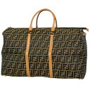 フェンディ FENDI ズッカ柄 ボストンバッグ 旅行 ハンドバッグ ボストンバッグ キャンバス ブラウン レディース 【中古】