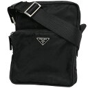 プラダ PRADA ロゴプレート ショルダーバッグ 斜め掛け ショルダーバッグ ナイロン ネロ(ブラック) レディース 【中古】