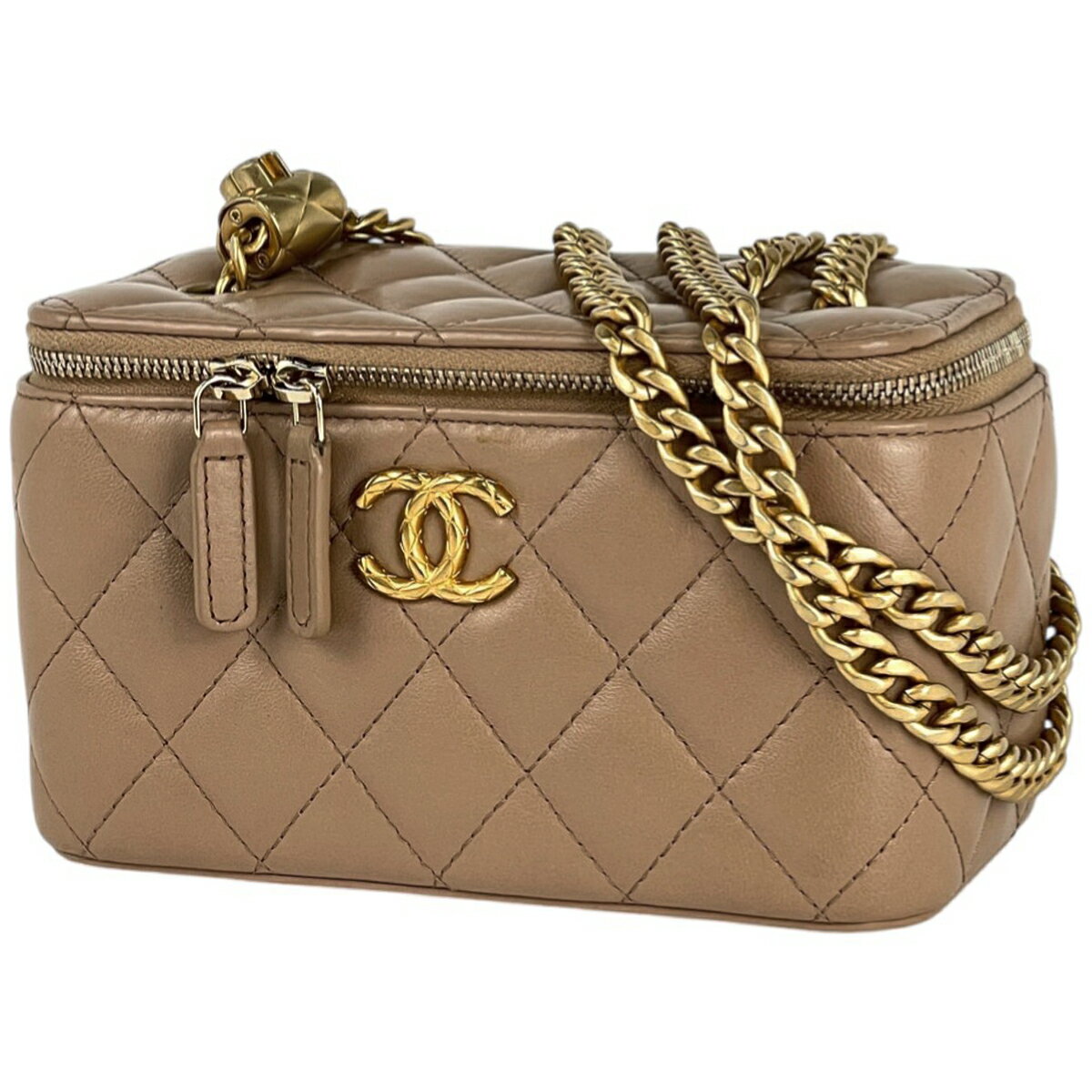 シャネル CHANEL ココマーク チェーン ショルダーバッグ バニティ マトラッセ ショルダーバッグ レザー ブラウン レディース 【中古】 msp29(4)
