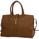 イヴ・サンローラン YVES SAINT LAURENT カバス シック ハンドバッグ トートバッグ Yライン ハンドバッグ レザー ブラウン 311220 レディース 【中古】