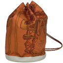 エルメス HERMES ソワクール 22 BRIDES de GALA 式典用馬勒 リュック ショルダーバッグ シルク オレンジ グレー □Q レディース 【中古】
