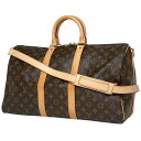 ルイ・ヴィトン Louis Vuitton キーポル バンドリエール 45 2WAY ショルダーバッグ ボストンバッグ モノグラム ブラウン M41418 レディース 【中古】