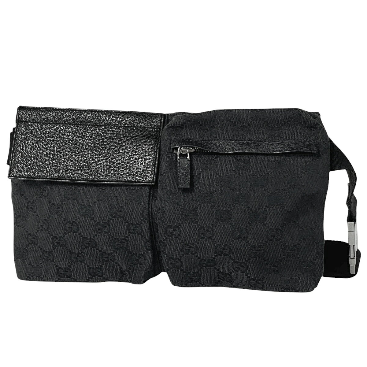 グッチ GUCCI GG柄 ウエストバッグ ボディバッグ GGキャンバス ブラック 28566 レディース 【中古】 ms..