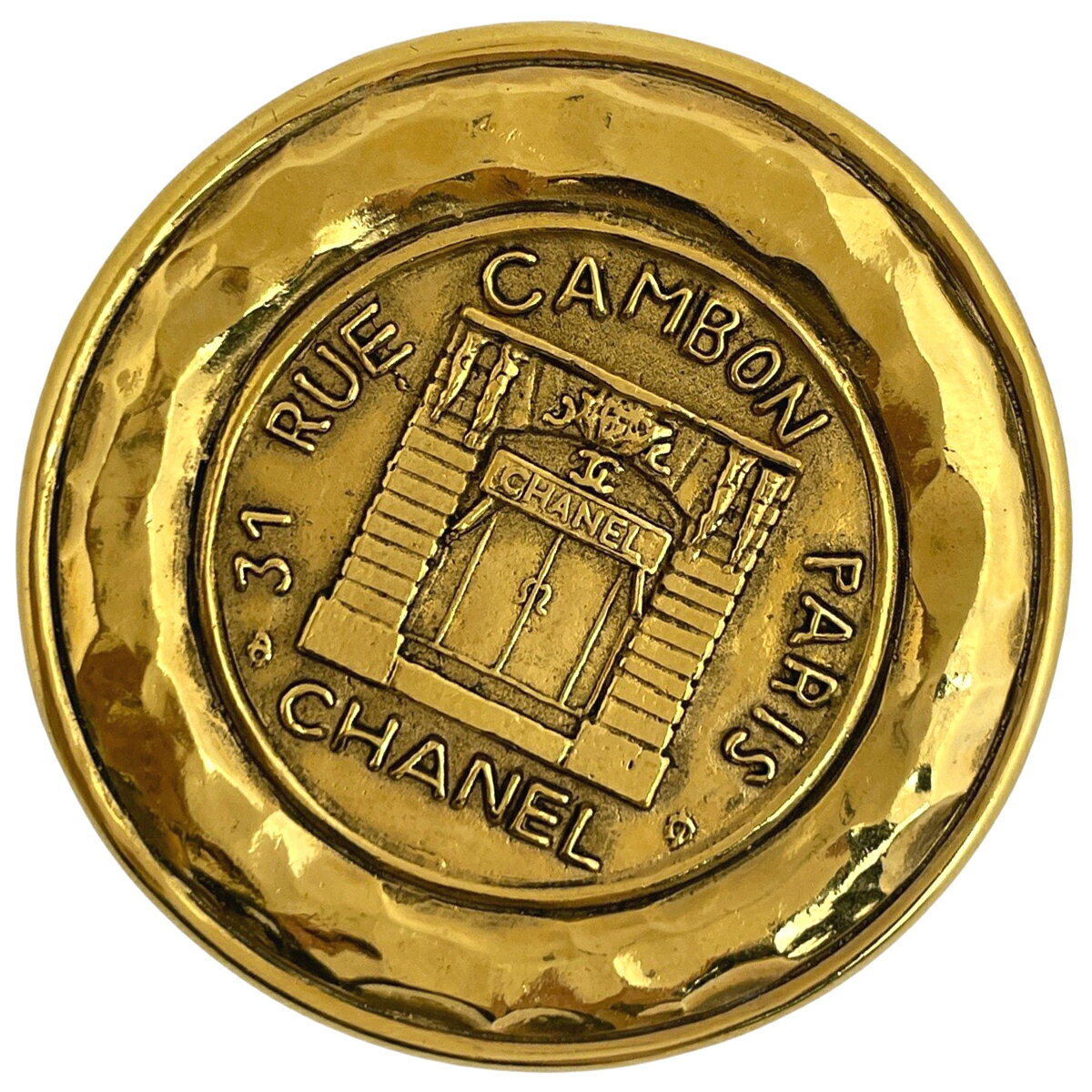 シャネル CHANEL カンボン ラウンド ブローチ サークル ブローチ GP ゴールド レディース 【中古】 msp29