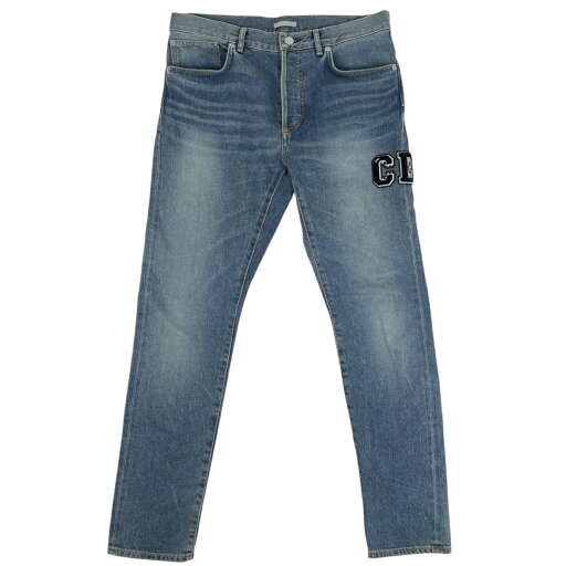 ディオール Dior ロゴ ワッペン デニムパンツ ボタンフライ ボトムス パンツ コットン ポリウレタン ブルー メンズ 【中古】 ディオール Dior ロゴ ワッペン デニムパンツ ボタンフライ ボトムス パンツ コットン ポリウレタン ブルー メンズ 【中古】