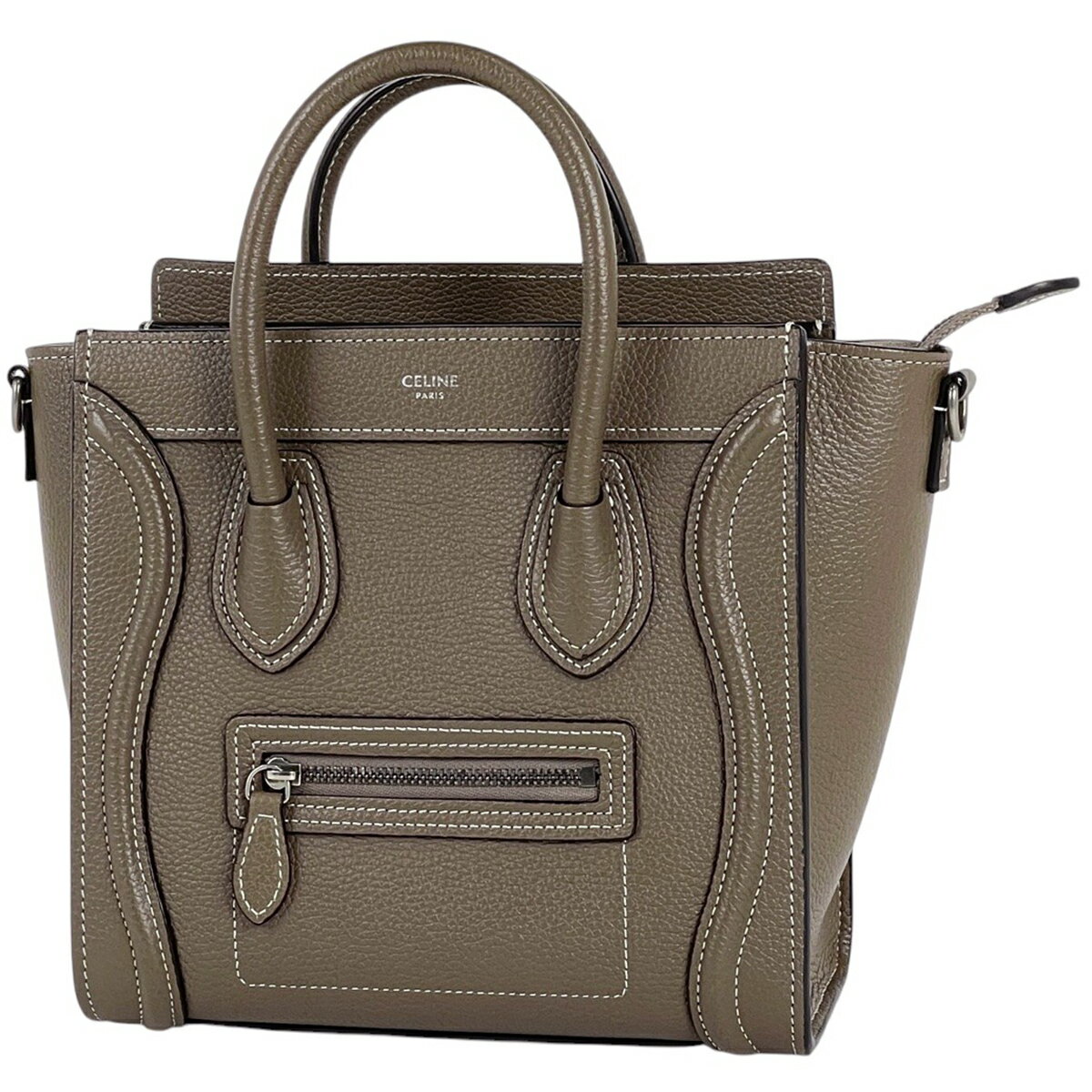 【新品同様・レア】セリーヌ CELINE ラゲージ ナノ ショッパー バッグ セリーヌ CELINE ラゲージナノショッパー ベージュ SV金具