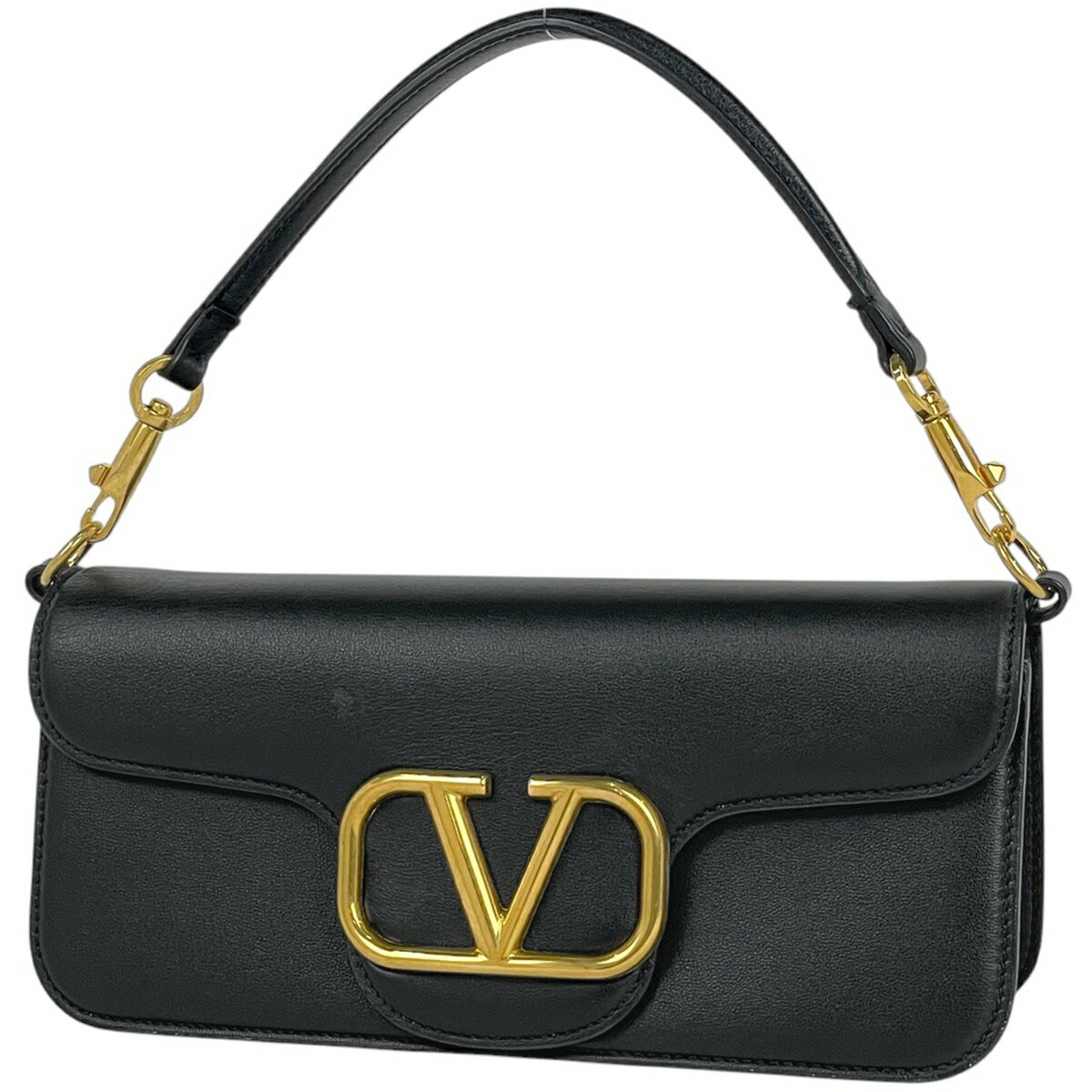 ヴァレンティノ・ガラヴァーニ Valentino Garavani ロコ ハンドバッグ 2WAY チェーン ショルダーバッグ ハンドバッグ レザー ブラック レディース 【中古】(4)