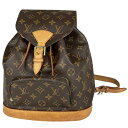 ルイ・ヴィトン Louis Vuitton モンスリ MM バックパック デイパック リュック モノグラム ブラウン M51136 レディース 【中古】