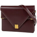 カルティエ CARTIER マストライン ショルダーバッグ Wフラップ 肩掛け ショルダーバッグ レザー ボルドー レディース 【中古】