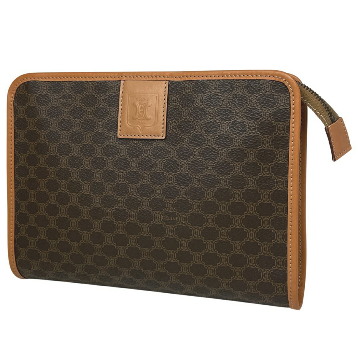 セリーヌ CELINE マカダム柄 セカンドバッグ クラッチ ポーチ セカンドバッグ コーティングキャンバス ブラウン レディース 【中古】