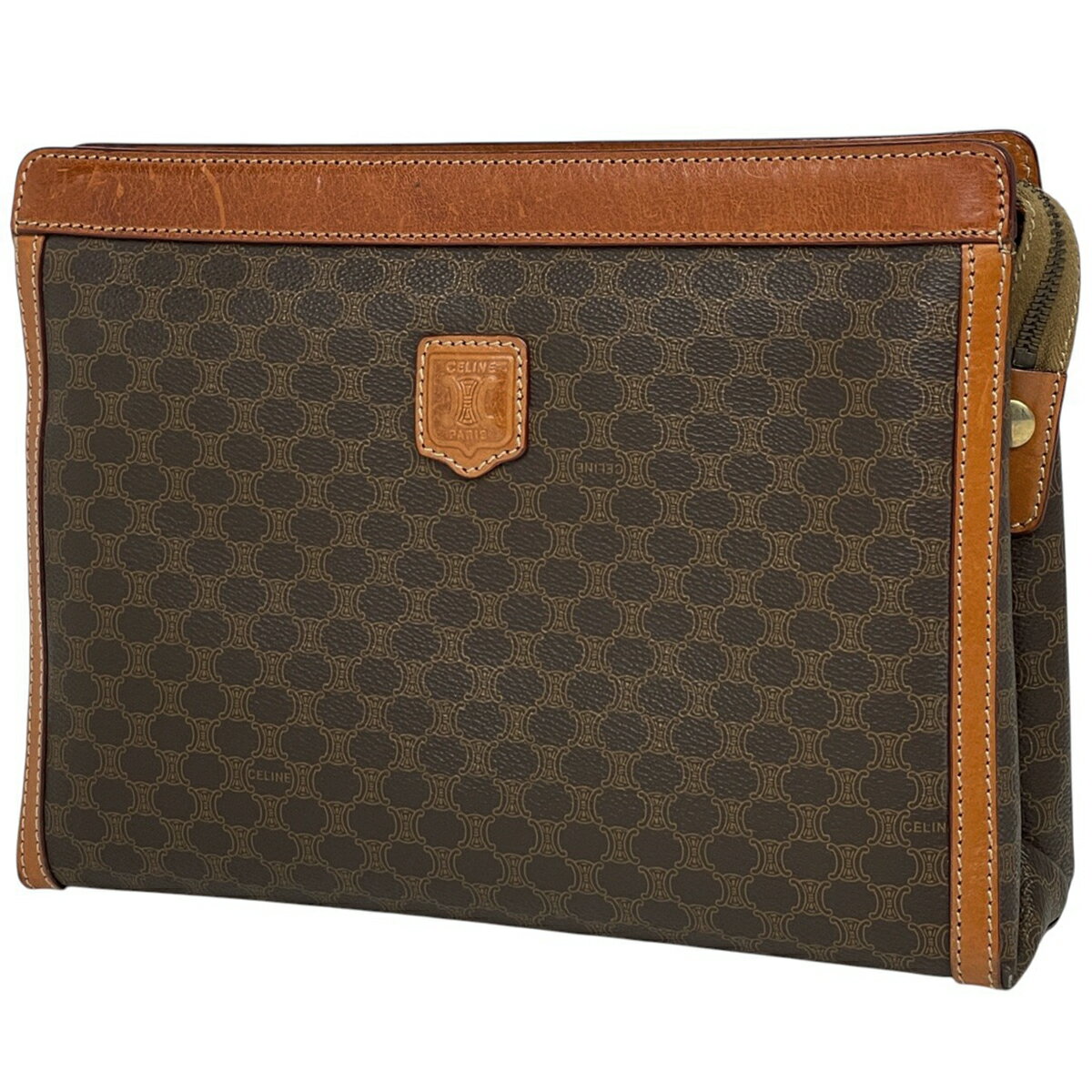 セリーヌ CELINE マカダム柄 セカンドバッグ クラッチバッグ セカンドバッグ コーティングキャンバス ブラウン レディース 【中古】