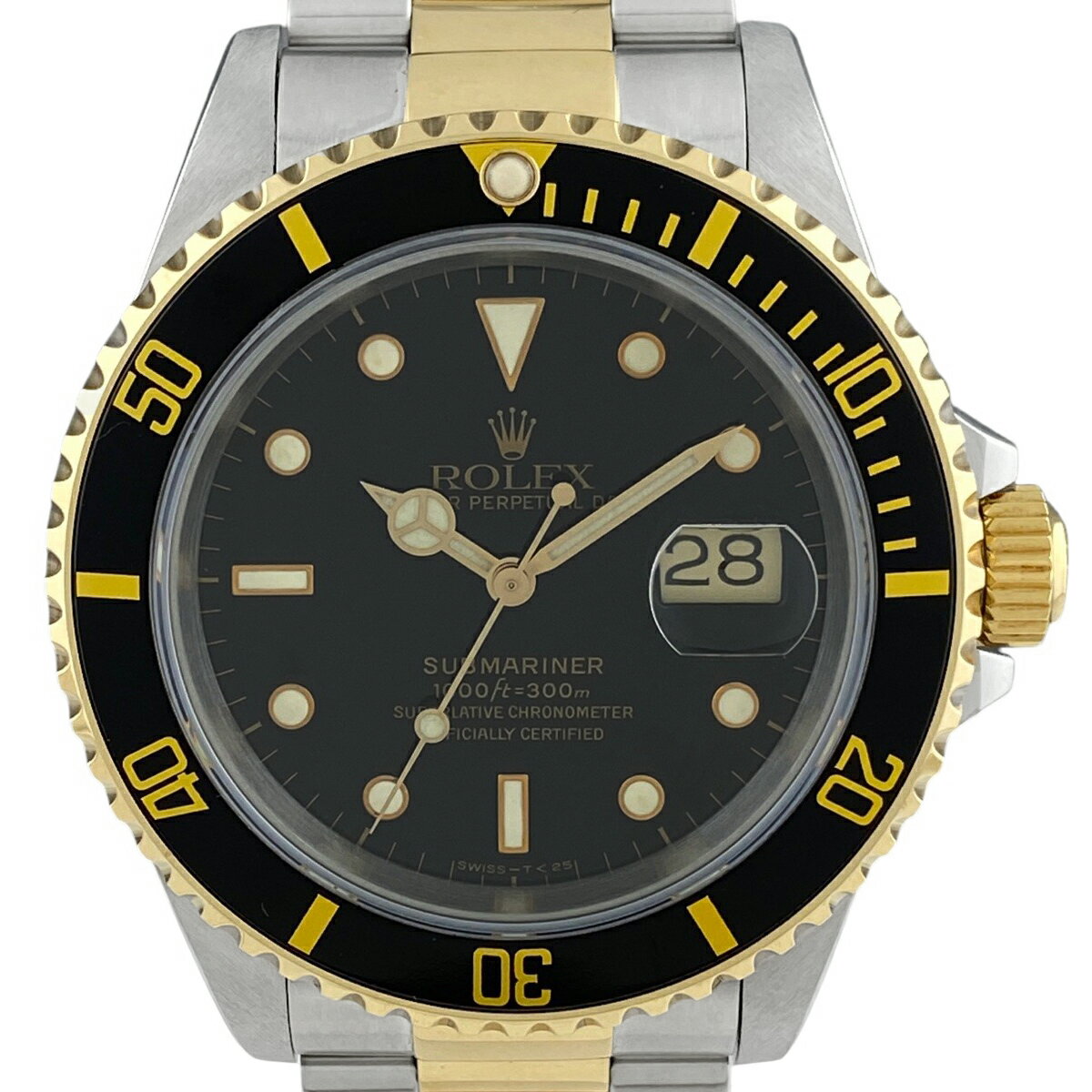 【OH済】ロレックス ROLEX サブマリーナ デイト 16613 腕時計 SS YG 自動巻き ブラ...