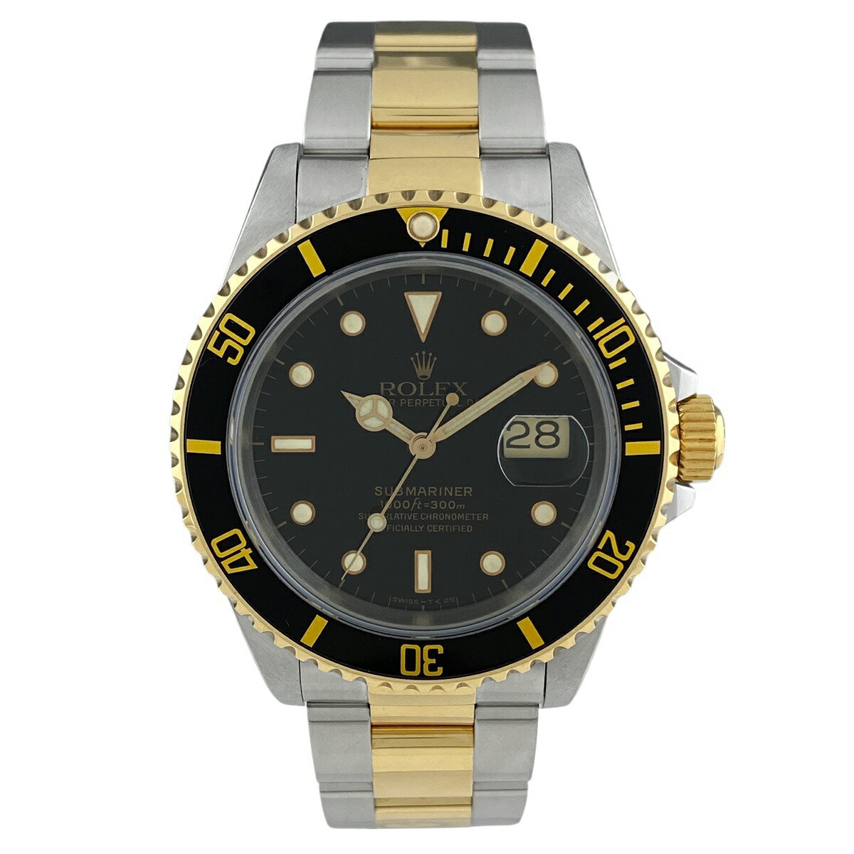 【OH済】ロレックス ROLEX サブマリーナ デイト 16613 腕時計 SS YG 自動巻き ブラック メンズ 【中古】