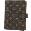 ルイ・ヴィトン Louis Vuitton アジェンダ MM 手帳カバー ビジネス 手帳・ブックカバー モノグラム ブラウン R20004 レディース 【中古】
