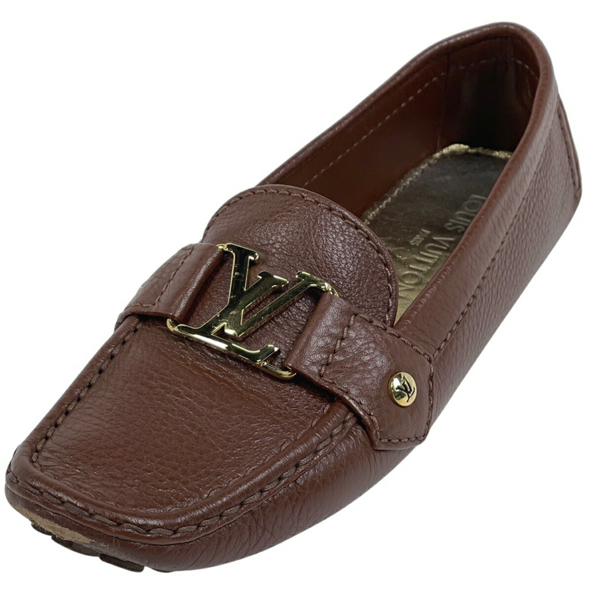 ルイ・ヴィトン Louis Vuitton モノグラム ドライビングシューズ モンテカルロ ライン ローファー 靴 ドライビングシューズ レザー ブラウン レディース 【中古】(4)