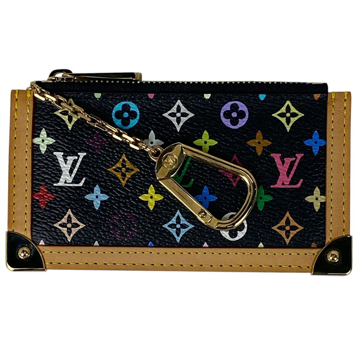 ルイ・ヴィトン Louis Vuitton ポシェット クレ 鍵入れ キーリング 小銭入れ コインケース モノグラムマルチカラー ノワール(ブラック) M92654 レディース 【中古】