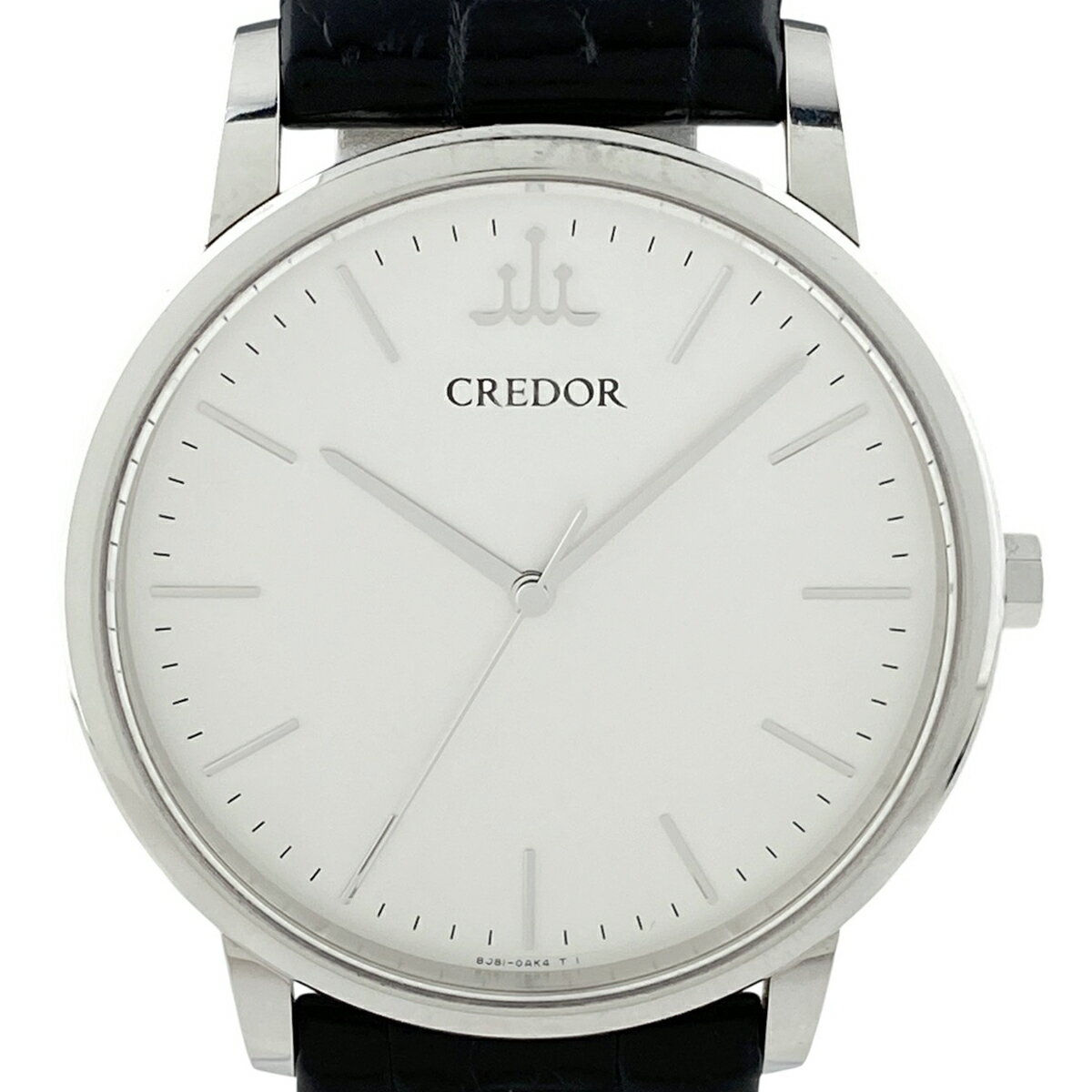 セイコー SEIKO クレドール 8J81-0AH0 腕時計 SS レザー クォーツ シルバー メンズ 【中古】